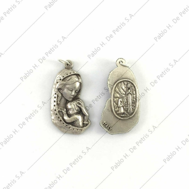 3302 - Medalla Virgen con Niño - Virgen de Lourdes