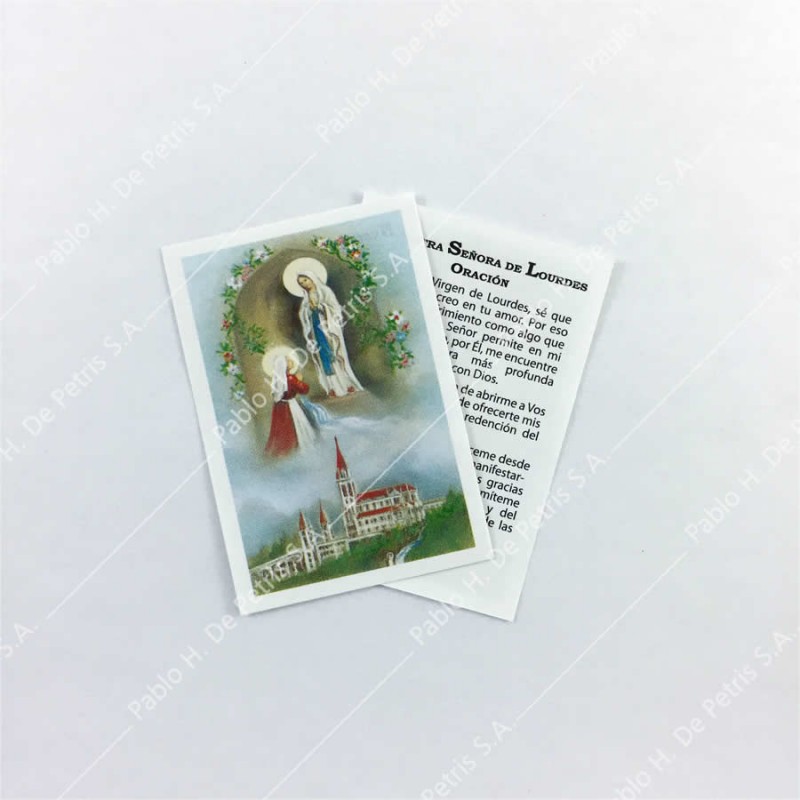 0804 - 1/2 Estampa Virgen de Lourdes con Bernardita