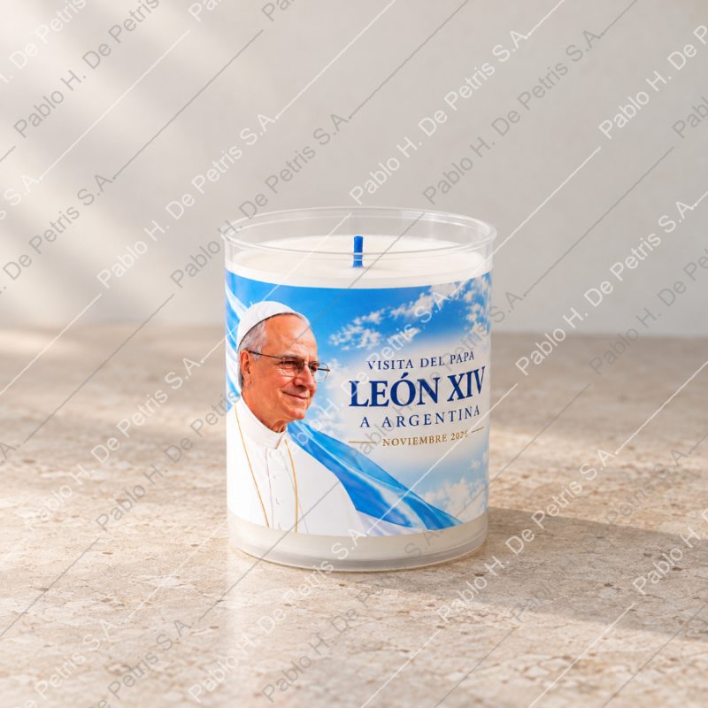 Vela Papa León XIV - Bandera Argentina