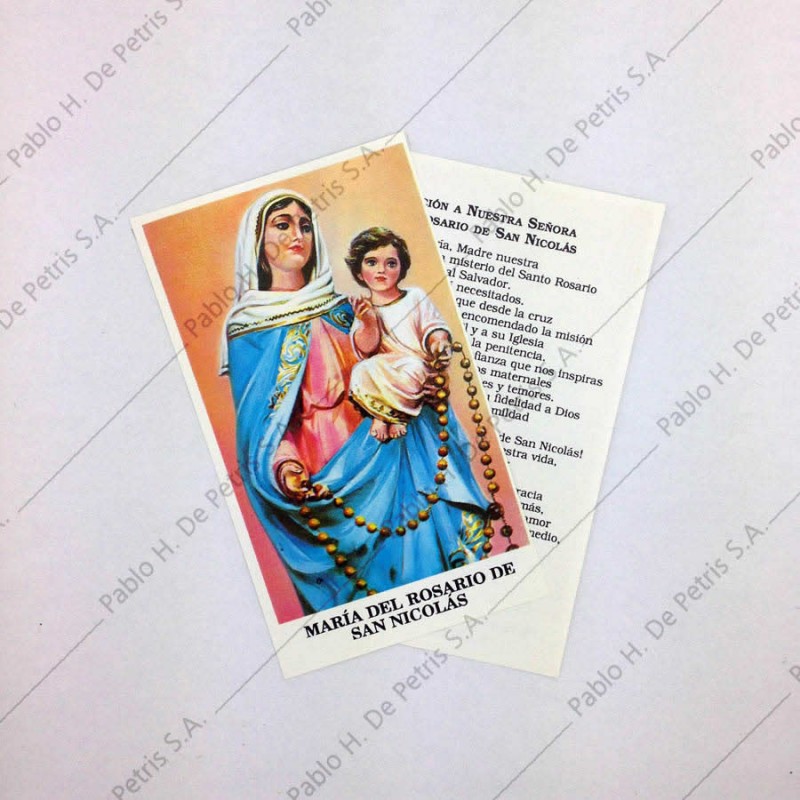 0803 – Estampa Virgen del Rosario de San Nicolás (Rosa) | Pablo H. De  Petris . - Artículos Religiosos