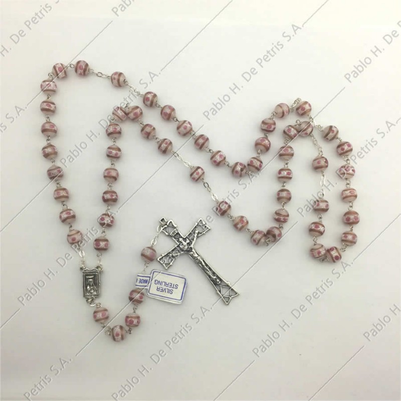 5038-Rosa - Rosario Cloisonné