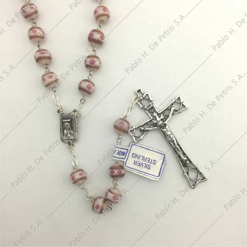 5038-Rosa - Rosario Cloisonné