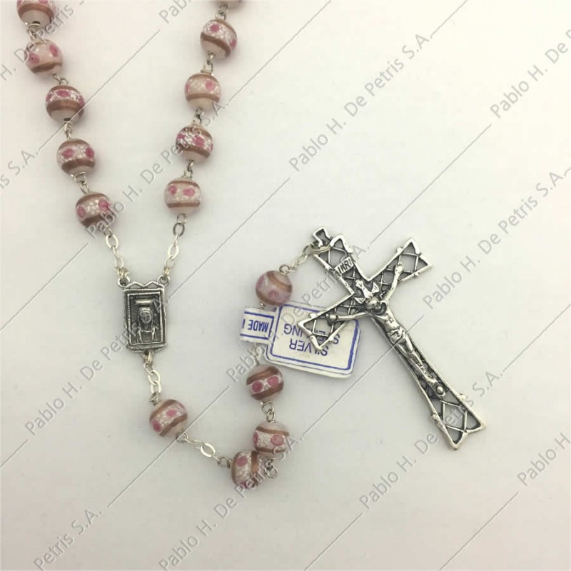 5038-Rosa - Rosario Cloisonné